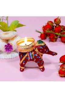Red &amp; Pink Elephant Tealight Candle Holders ✨