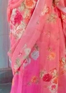 New Peach Color Organza Saree