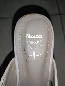 Bata Insolia white wedges heels platforms slides size 38