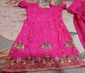 only kurti party stone beads heavy work rose