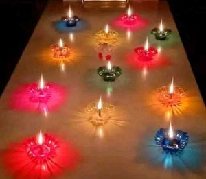 Colorful Shadow Reflecting Diyas