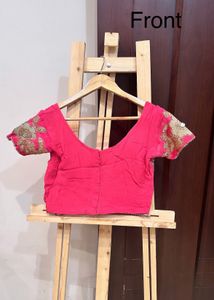 Elegant Embroidered Pink Peach Saree