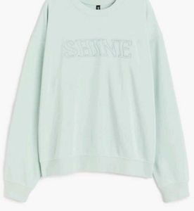 h&m Embroided Mint Green/Shine Sweatshirt