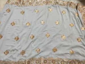 Lite Silver Embroidery Design Saree With Blouse👌