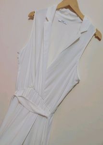 White Cut Sleeves Long Dress For Girl Or Woman
