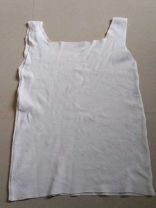 White Ribbed Tank Top