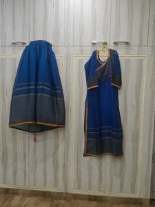 Blue Striped Ethnic Skirt