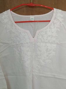 Cotton Kurta For Daily Use With White Print On It