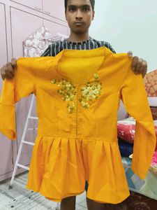 YELLOW COLOUR PAIRRING DRESS FROM GIRLS