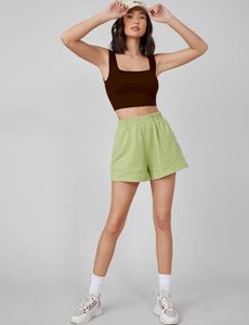 brown ribbed baby tank 🤎