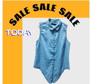 Blue Denim Sleeveless Top