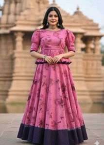 Elegant Pink Floral Saree