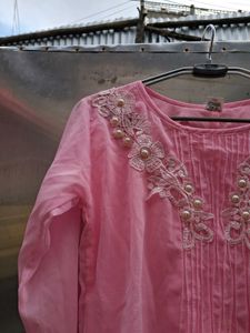 Pink Embellished Top(Wear with Traditionals)