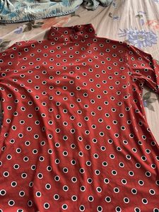 Retro Polka Dot Collared Tuck In Blouse