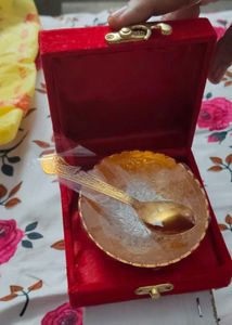 Golden Bowl With Spoon