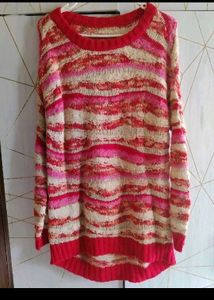 Striped Red and Cream Sweater