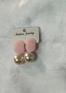 Pink &amp; Pearl Drop Earrings