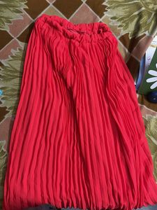 Red Pleated Skirt