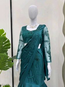 Green Lehenga Saree