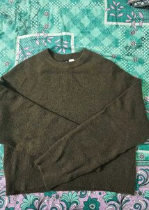 H&amp;M woman Olive Green Knit Sweater #looser