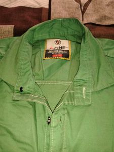 Green Short Sleeve Casual Shirt