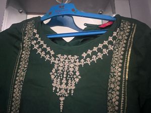 Green Embroidered Kurti