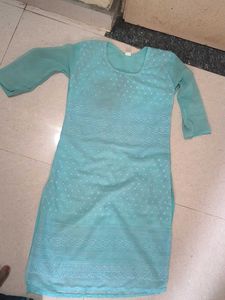 Aqua Embroidered Kurti
