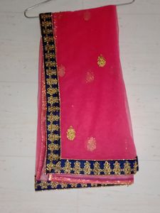 Elegant Blue &amp; Gold Embellished Indian Dress