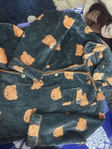 Cute Bear Fur Nightsuit Shirt