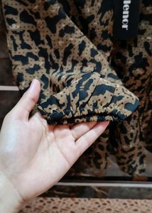 Slenor Leopard Print Peplum Top