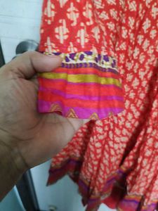 Biba Red Printed Anarkali Kurta