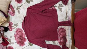 Maroon Tie-Waist Top