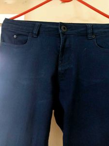 Women&#39;s Navy Blue Skinny Cotton Jeans