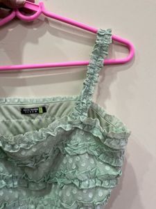 Ruffle Detail Crop Top