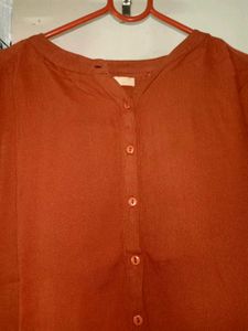 Dressberry Orange Oversized Lenin Top