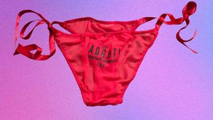 Red 'Naughty' Tie-Side Panties