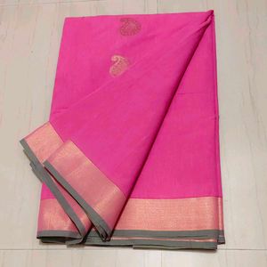 Pink Cotton Saree