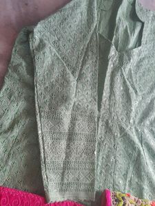 Chikankari Heavy Work Long Dress With Pant Dupatta