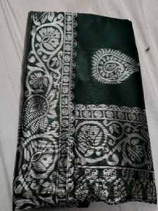 Elegant Green & Silver Saree