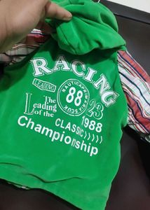 Green🟢 Rust Check Printed Set For 3- 6 Month Baby