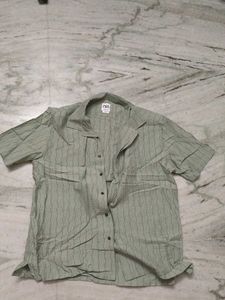 Zara Green Striped Shirt