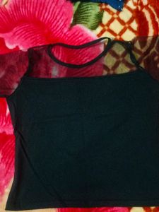 Black Net Crop Top
