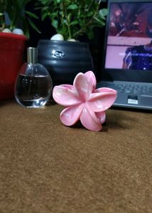 Pink Marbel Flower Hair Clip-1pc