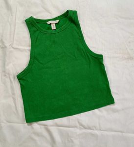 Green Crop Tank Top