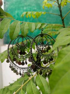 Boho Silver Earrings (Jhumka)