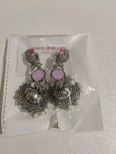 Oxidized Silver Jhumka Earrings