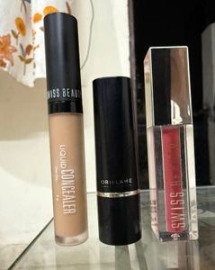 Combo of lipgloss, Concealer And Lipstick