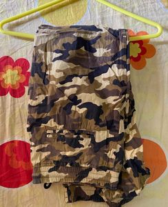 Army Print Trousers For Women