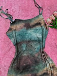 Tie-Dye Mini Slip Dress