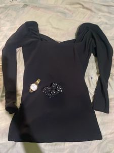 Chic Black Top/ Mini Dress